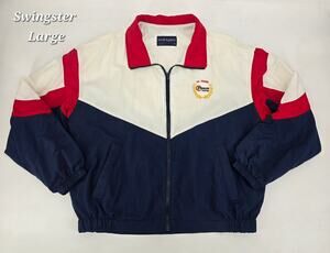 Vintage Swingster USA Windbreaker Jacket L Colorblock 90s Farm Agwear Americana